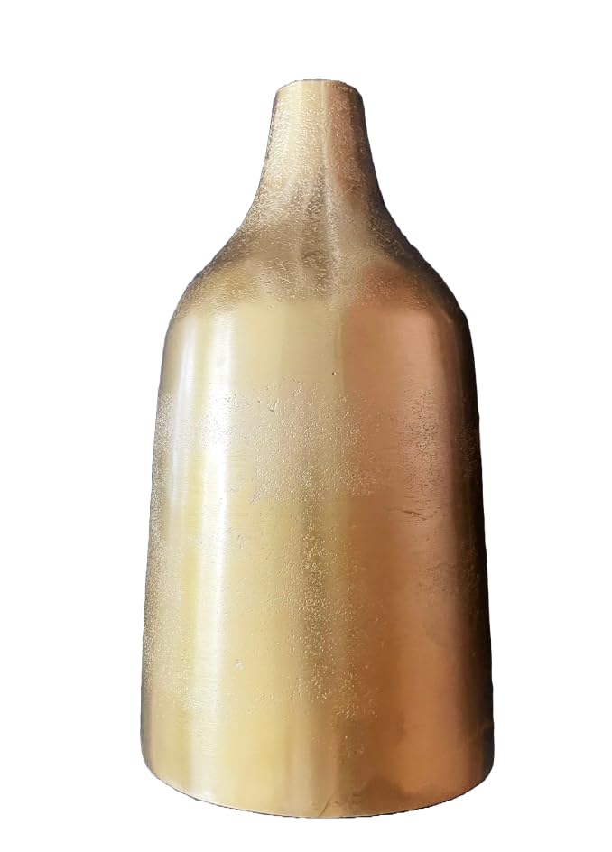 Eminence Home Hand Casted Tremont Aluminium Round Vase 15x15x30cm -Gold -Material, Sleek and contemporary design, durable and long lasting life, with antislip base and fade resistant finish.