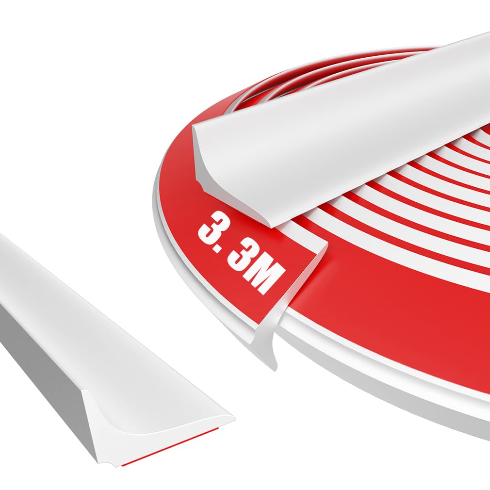 FFPMYF Water Block Strip Sealing Strip Kitchen Worktop (White, Silicone, 1.5 cm x 2.5 cm x 330 cm), 1.5cm*2.5cm*330cm