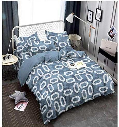 Royal Dyeing Poly Cotton Dazzle Double Bedsheet with 2 Pillow Covers (Blue, King Size)