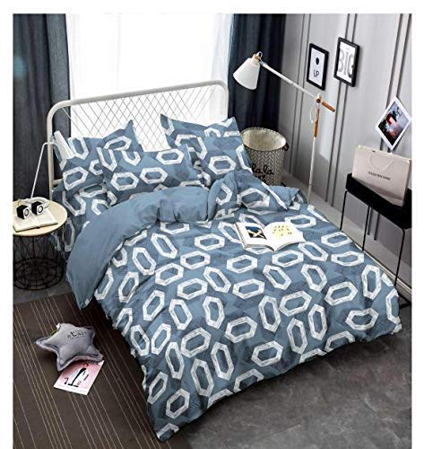Royal Dyeing Poly Cotton Dazzle Double Bedsheet with 2 Pillow Covers (Blue, King Size)