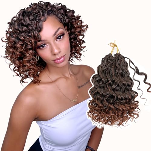 Aoisvk Prelooped GoGo Curl Crochet Hair 8 Inch 8 packs