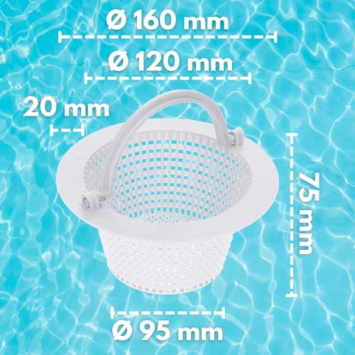 Amapool Skimmerkorb 16 cm - Ersatzkorb Pool Vorfilter & Sieb mit Griff
