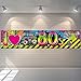 Blulu I Love 80s Banner 80er Party Dekoration Banner 80er Jahre Dekoration Party Deko 80er Jahre Party 1980 Deko 80er Banner Deko Party Zubehör Hip Hop 180x40cm