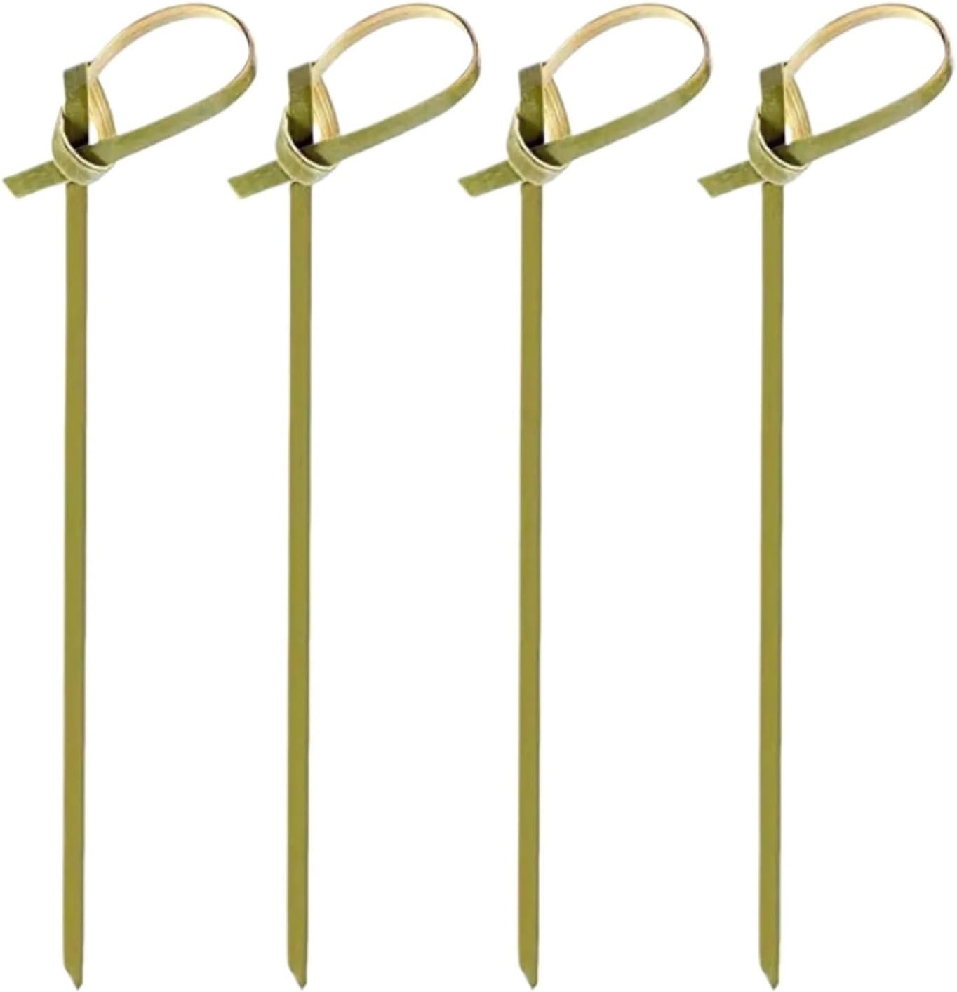 Cocktail Picks 600pcs Disposable Bamboo Knot Skewers Cocktail Picks with Twisted(12cm)