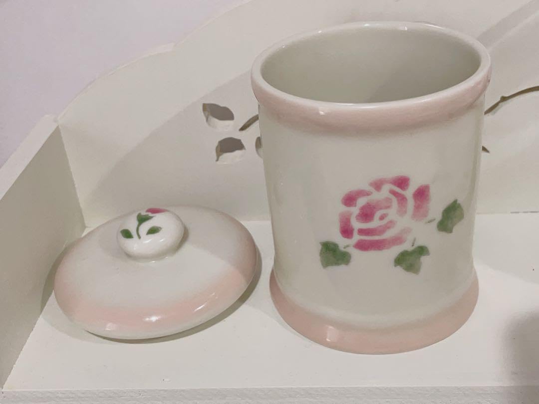 マニーローズ　ガラスキャニスター2点セット マニーローズ ガラスキャニスター2点セット Amazon.co.jp: お