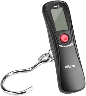 Luggage Scale, 50kg/10g Digital LCD Display Luggage Scale Hanging Scales Digital Weight Tare Function for Luggage Medications Herbs Reloadin