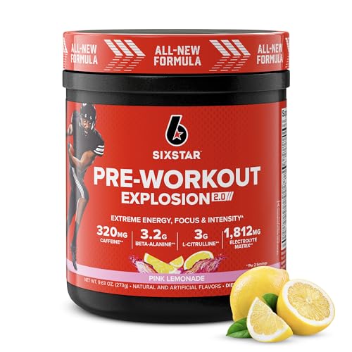 Six Star Pre-Workout Powder for Men & Women, Pink Lemonade (30 Servings) – Preworkout Explosion 2.0 Energy Powder Drink Mix with Beta-Alanine & Caffeine – Sports Nutrition Supplement Products