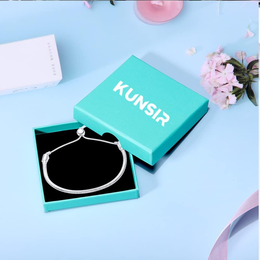 KUNSIR Slider Charm Cubic Zirconia Bracelet in 925 Sterling Silver, Mother's Day Bracelets… - Image 7