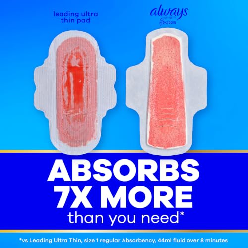 Always Infinity Feminine Pads for Women, Flexfoam Pads with Wings, Size 1, Regular Absorbency, Unscented, 108 Count (3 Packs of 36) - image 5