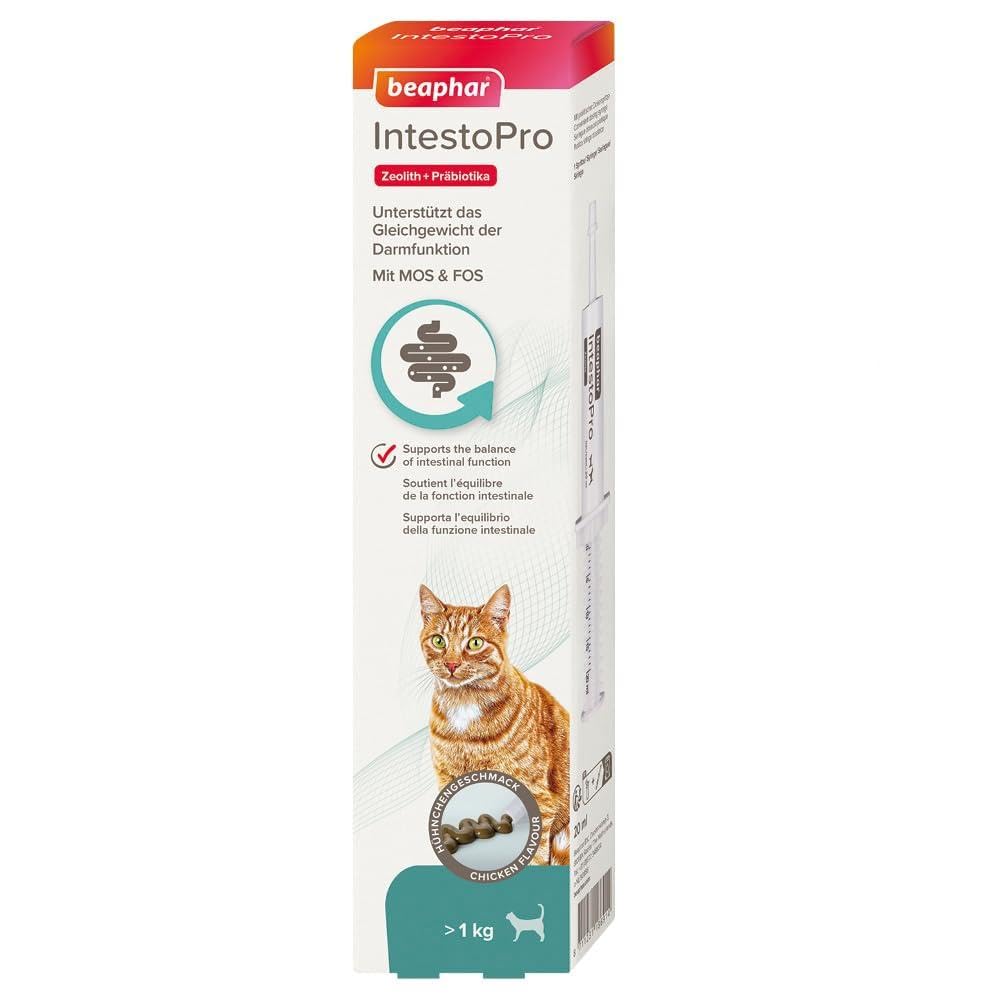 BEAPHAR - Pâte IntestoPro pour Chats - avec zéolite - avec MOS & FOS - Favorise l'équilibre de la Fonction intestinale - 20 ML
