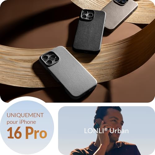 Coque iPhone 16 Pro cuir grainé pour le quotidien urbain