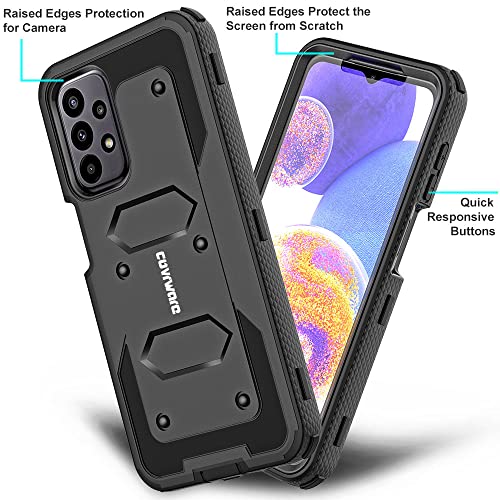 Image of for Samsung Galaxy A23 5G / A23 (4G) Aegis Series case, Full-Body Rugged Dual-Layer Shockproof Protective Swivel Belt-Clip Holster Cover with Built-in Screen Protector, Kickstand, Black