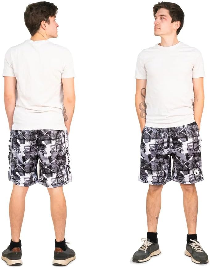 Flow Society Black & Silver Flow Lax Attack Boys Shorts - Kid Athletic - Basketball - Baseball - Hockey - Football - Lacrosse