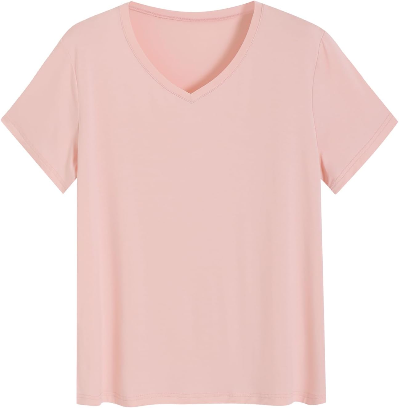 Latuza Women's Bamboo Viscose Pajama Tops V Neck Sleep Shirt 2 Pack - Image 3