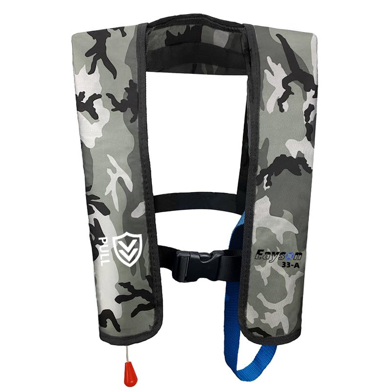 Eayson Lightweight Inflatable Life Jacket Life Vest for Adult Classic Automatic (ES607 White Camouflage Auto) - Image 3