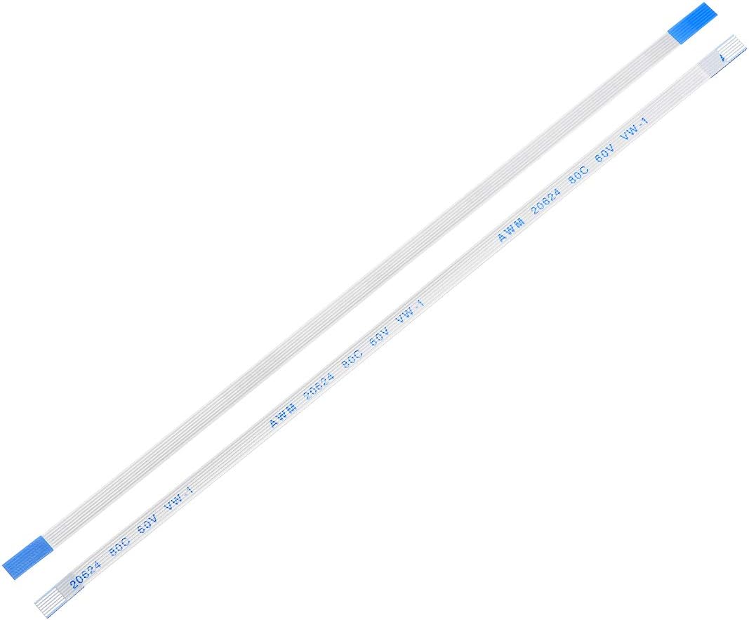 uxcell Flexible Flat Cable, 6 Pins 0.5mm Pitch 150mm FPC FFC Flexible Ribbon Cable for LCD TV DVD Player Laptop 5Pcs (A Type)