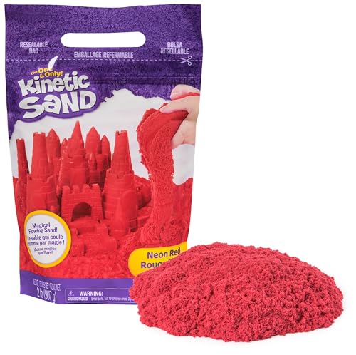 Kinetic Sand - 907 g de Arena Mágica Roja Neón para Jugar y moldear - Juegos Infantiles - Manualidades niños - Juguetes Niños 3 Años + - Arena Kinetica