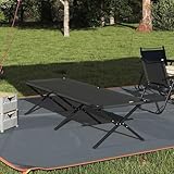 Gecheer Klapp Schlafbett fürs Camping Schwarz 210 x 80 x 46 cm, Feldbett Klappbett Campingbett mit Aufbewahrungstasche für Zelt Outdoor Reisen Büro42003187