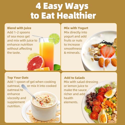 Sea Moss Gel - 18.5 oz Irish Seamoss Gel with Black Seed Oil and Ashwagandha, 16 in 1 Vegan Superfood Rich in Vitamins & Minerals, Raw Wildcrafted Seamoss for Immune & Digestion Support, Original - Image 7