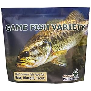 Natural Waterscapes Game Fish Food Variety | Pond and Lake Fish Food Pellets | 7 lb Resealable Bag | Feed to Bass, Bluegill, Trout | Floating Pellets