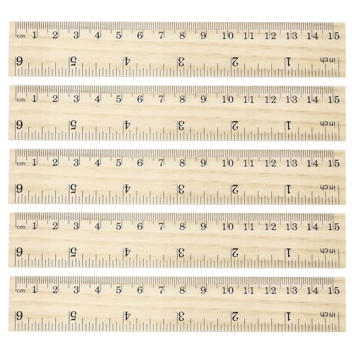Règles en bois 15 cm PATIKIL pour dessin et mesure précise à la maison ou au bureau - Lot de 12