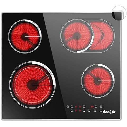 Cooksir 60cm Electric Ceramic Hob with 4 Zones Cover