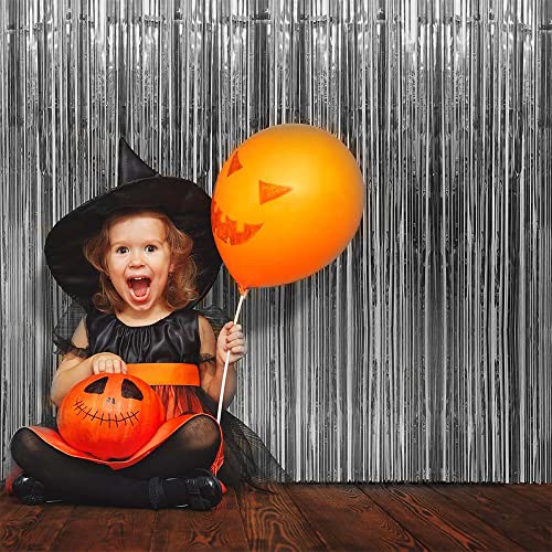 Feliciay 1 x 2,5 m Silver Foil Fringe Curtain