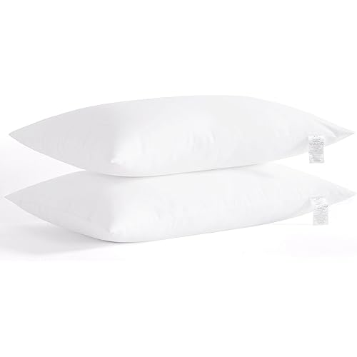 NTBAY Down Alternative Bed Pillows, Pillows Queen Size Set of 2, Machine Washable Pillows for Back, Stomach or Side Sleepers, Soft Hotel Collection Pillows for Sleeping, White