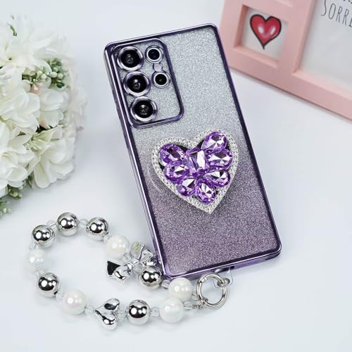 Image of Peeperly Back Cover Case for Samsung Galaxy S23 Ultra Scratch Resistant Anti-Slip TPU Shockproof Protective Durable Sweet Affair Case for Girls & Women(Purple)