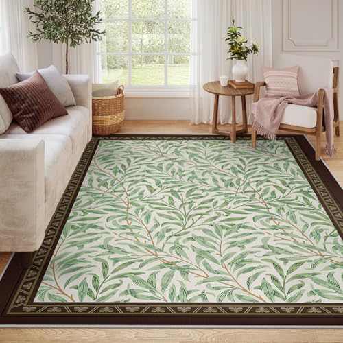 Tapis vert sauge 90x150 lavable et abstrait pour salon - 6