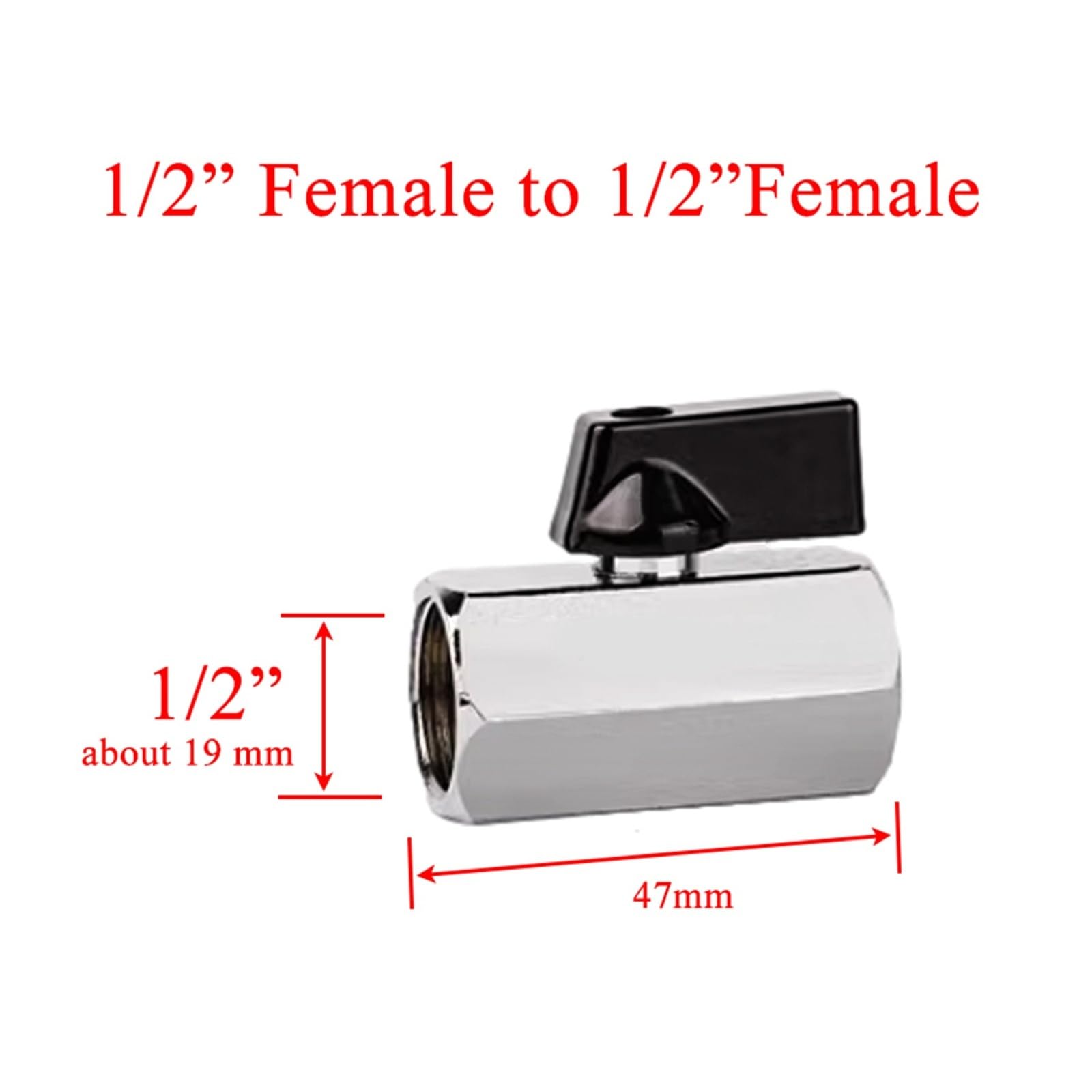 Pneumatyczna mini zawór kulowy 1/8" 1/4" 3/8" 1/2" G prosty gwint NPT męski do żeńskiego kompresora wody z zaworem spustowym (kobieta do kobiet 04, NPT)