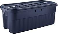 Rubbermaid Roughneck 50 Gallon Storage Tote - Durable Shatter-Resistant Plastic Bin with Snap-Tight Lids, Stackable Heavy-Duty Organizer