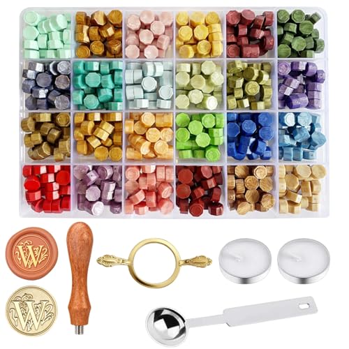 KKJCXY Wax Seal Stamp Kit - Sealing Wax Beads in...