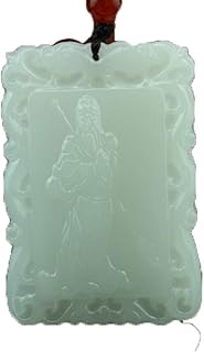 Afghan Jade Guan Gong Pendant Natural White Jade Guan Gong Necklace Pendant Jade Men and Women Gifts
