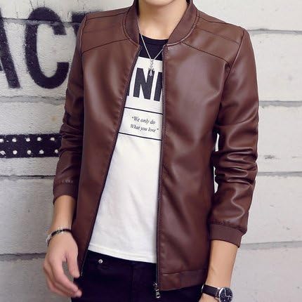 Amazon ライダースジャケット メンズ 秋服 秋 レザージャケット 革ジャン ライディング ジャケット アウター きれいめジャケット リブ 16秋冬 M コーヒー コート ジャケット 通販