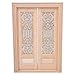 1/12 Maison De Poupée Creuse Porte D'écran Modèle Modèle Maison De Poupée Meubles DIY Mini En Bois Peint Double Porte Accessoire Décoration(Double porte)