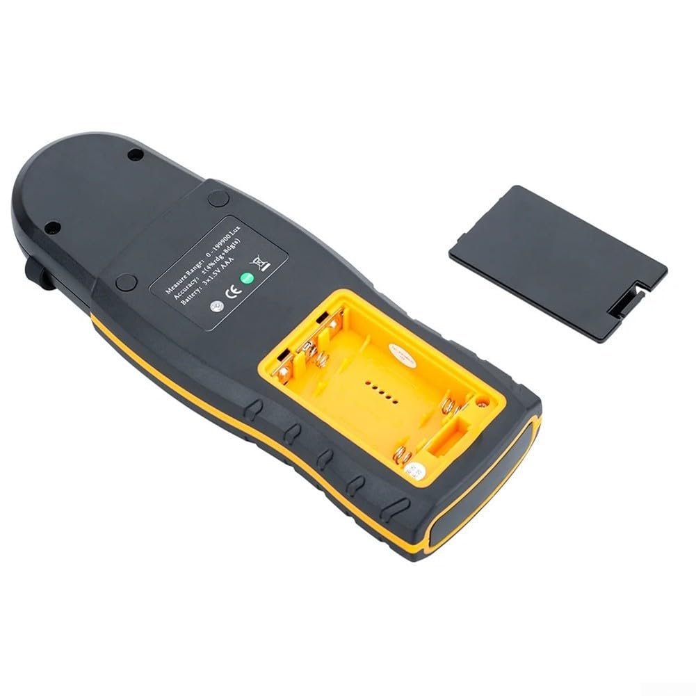 Luxómetro digital SW-582 con sensor giratorio de 360°, medidor de intensidad de iluminación de alta precisión para 0 – 199.900 lux, unidad dual (Lux/FC), retroiluminación LCD, resistente