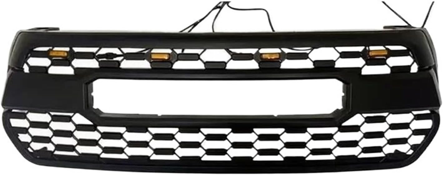 Front Bumper Grille Modified ABS Front Bumper Mesh Cover LED Grilles For Toyota For Hilux For Revo For Rocco 2018(With LED)