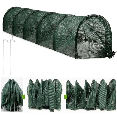 warmfarm 2 in 1 Portable Greenhouse Protection from Sun Heat Garden Tunnel Shade Net Cover with Quick-Release Technology Row Covers for Vegetables Plant Cover from Sun (Pack 1)