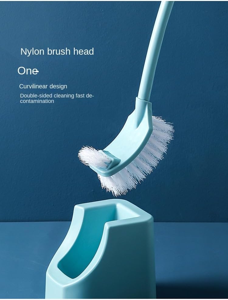 Bathroom Toilet Bowl Brush and Holder Set Bathroom Deep Cleaning Toilet Cleaner Scrubber with Bristle for Dead Corner Clean (Green) image 5