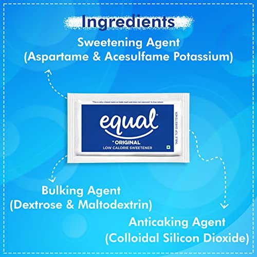 Image of Equal Original Low Calorie Sweetener | Ideal for Diabetic Patients | Sugar Control | 100 Sachet | Pack of 1