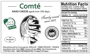 Amazon.com: French Cow Milk Cheese, Comte AOC - 1 lb