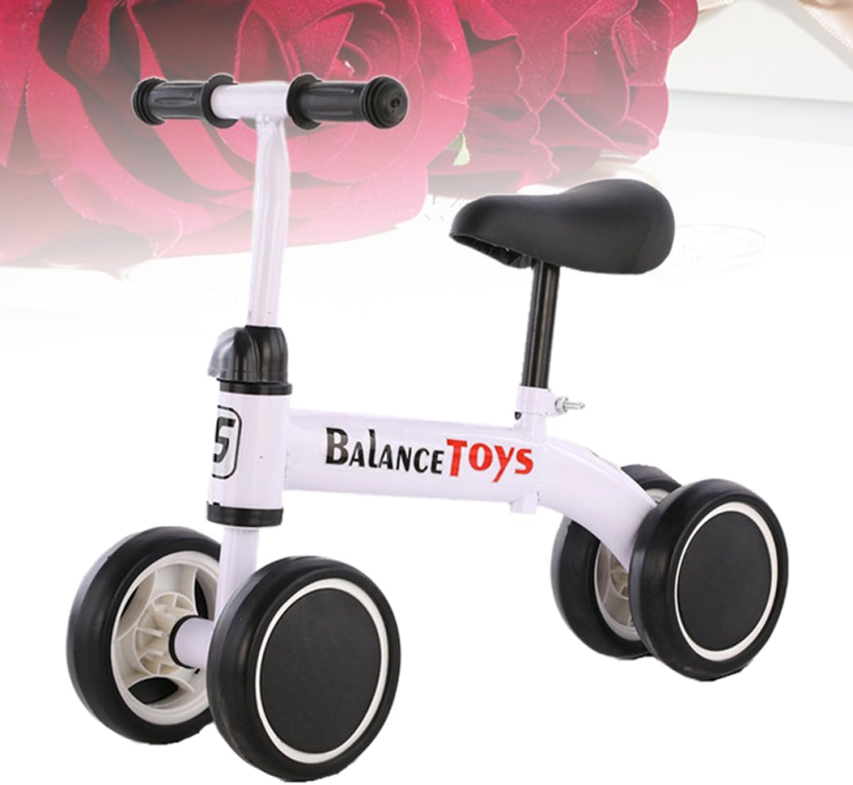 VICASKY 1Pc Balance Bike Wheel Walker for Non Slip Grip Comfortable Balance Indoors Outdoors White Color Age