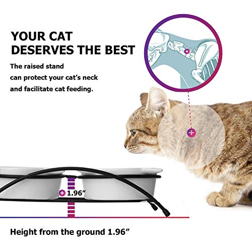 Y Yhy Raised Cat Food Bowls,Pet Bowls With Stand,Ceramic Cat Dog Bowls Elevated,Cute Cat Dishes,12 Ounces,Dishwasher Safe #TOP2