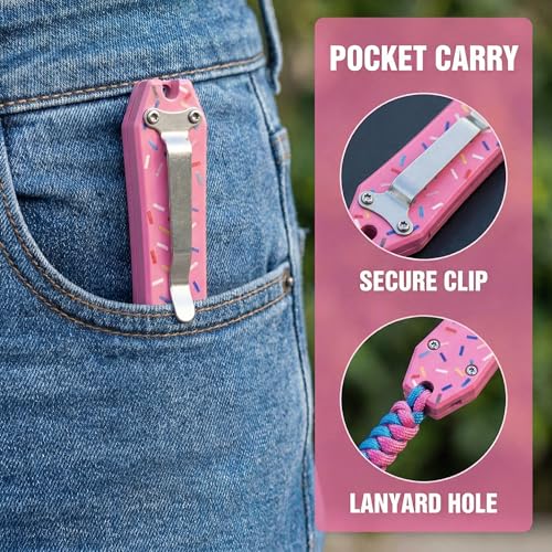 Image of EDC Utility Knife - Folding Utility Knife 2-in-1, 20 Blades, 2.3oz, Full Metal, Red & Blue for Precision Cutting, Box Opening, Everyday Carry