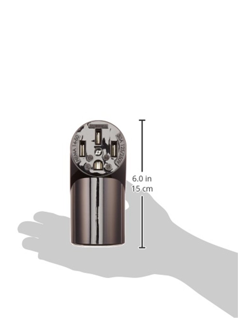 Bryant Electric RR450 tradeSELECT 50 Amp Range & Dryer Surface Mount Receptacle, 125/250V, Nema 14-50R, 3-Pole, 4-Wire, Black