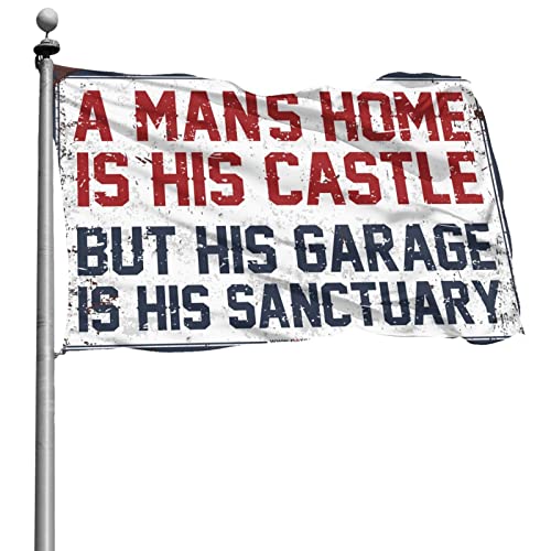 Drapeau Garage Sanctuary vintage pour créer un espace détente de garçon