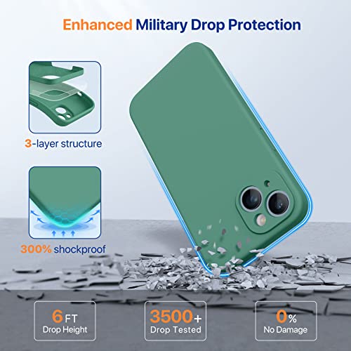 Miracase Designed for iPhone 14 Case,[Upgraded Enhanced Camera Protection],Shockproof Liquid Silicone Case with Microfiber Lining, 6.1 inch,Acacia Green by Miracase - Image 9