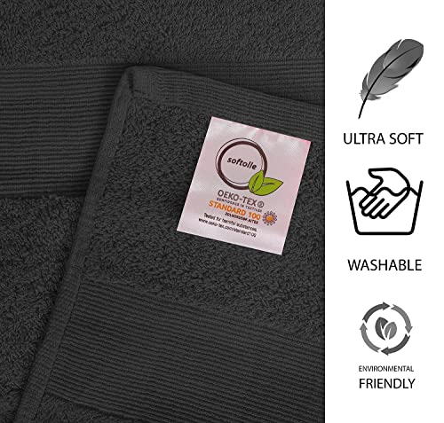 Softolle 100% Cotton Luxury Bath Sheets - 600 Gsm Cotton Towels For Bathroom - Set Of 2 Bath Sheets - Eco-Friendly, Super Soft, Highly Absorbent - Oeko-Tex Certified - 35" X 70" Inches (Grey) #TOP2