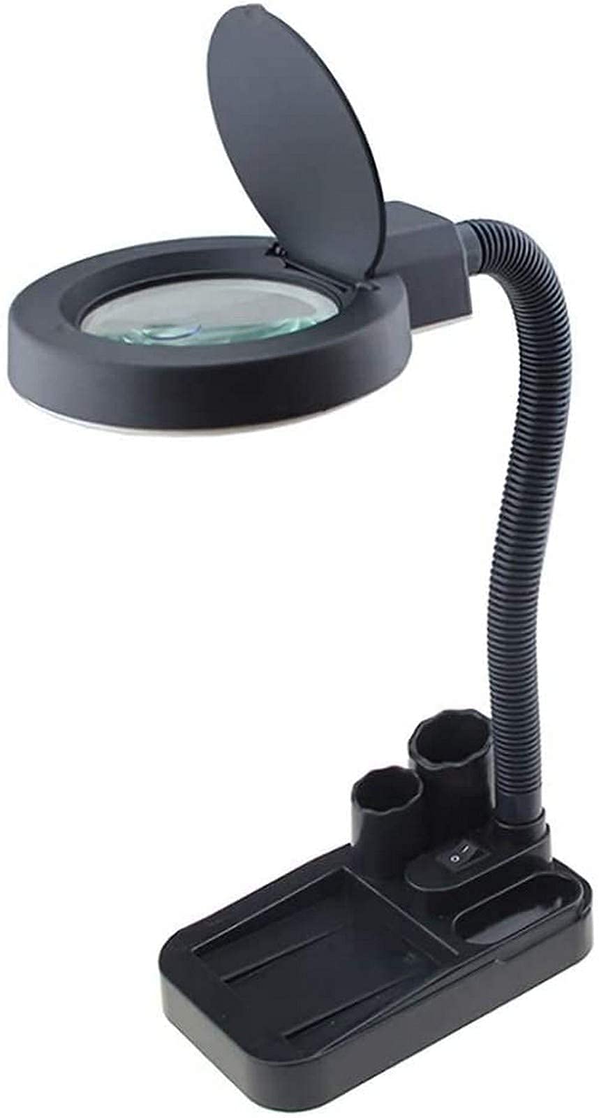 Lupe 5X/10X Lupe Schreibtisch Tisch Leselampe, Lupenbrille mit 40LED-Licht, beleuchtete Lupe zum Lesen von Büchern und Zeitungen charitable